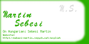 martin sebesi business card